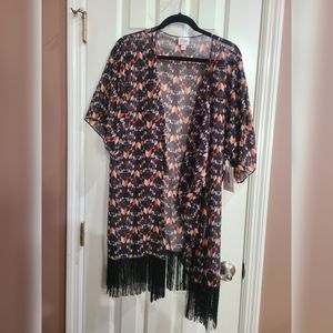 LuLaRoe Monroe Kimono swimsuit cover-up Used LIKE NEW large